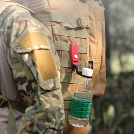 sinzau Water Bottle Holder Clip, Pack of 4 Key Chain Bottle Holder with Belt Buckle, Black