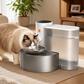 New Stainless Steel Bowl Pet Intelligent Peering Water Dispenser Automatic Purifies The Wireless Drinking Bowl For Cats