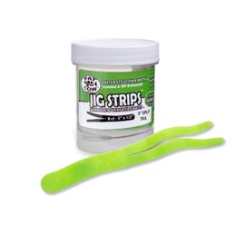 Jig Strips Split Tail 5" x 1/2" - 40X Stronger Than Soft Baits - 8 Baits (Chartreuse)