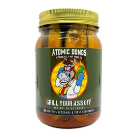 Atomic Dongs: Atomically Hot Pickles by Grill Your As Off - Spicy and Flavor-Packed Pickles with Habanero for a Bold Taste Adventure - Perfect Snack, Great on Sandwiches - 100% Veteran Owned - 16 oz