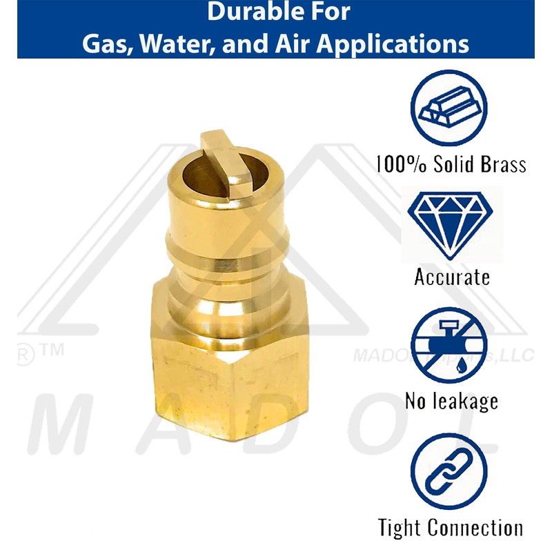 Solid Brass 1/2'' Female NPT Quick Connect Hose Connector Plug