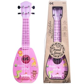 YOLOPARK Mini Guitar Ukulele Toy for Kids, 4 Strings Keep Tones Can Play Not Electronic Ukulele, Children Musical Instruments Educational Toys for Beginner (Pink, 17")