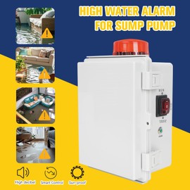 2025 Upgrade Septic Pump Alarm High Water Septic Alarm 110DB New Pump Control Panel, Bright Flashing Light IP67 Casing Can Be Externally Connected to The Submersible Pump