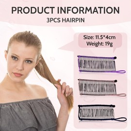 JEYORZY 3 Stücke Vintage Bananen Haarspangen, Vintage Bananen Haarspangen, Rutschfest Dehnbar Haarschmuck 30 Zahn Bananenkamm Clips für Dickes Wellenförmiges Verworrenes Natürlich Lockiges Haar