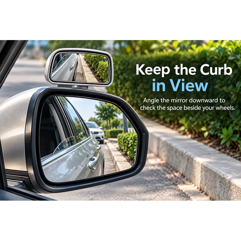 360° Adjustable Blind Spot Mirror for Cars – Wide-Angle Convex