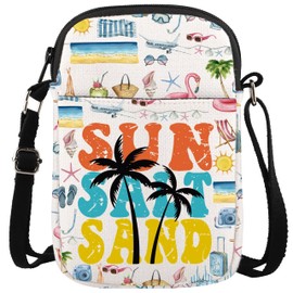 WCGXKO Summer Messenger Bag Sun Salt Sand Crossbody Bag Beach Life Gift Summer Vacation Gift Spring Break Merchanidse (SUN SALT CR CA)