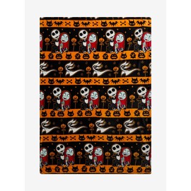 Hot Topic The Nightmare Before Christmas Jack & Sally Stripe Throw Blanket Multi None