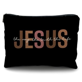 Likjad christian makeup bag,jesus cosmetic bag,christian gifts for women girl,Christian Gift bags,christian gifts for women,Inspirational Gifts for Women girls,Bible Verse cosmetic bag（Jesus-1）