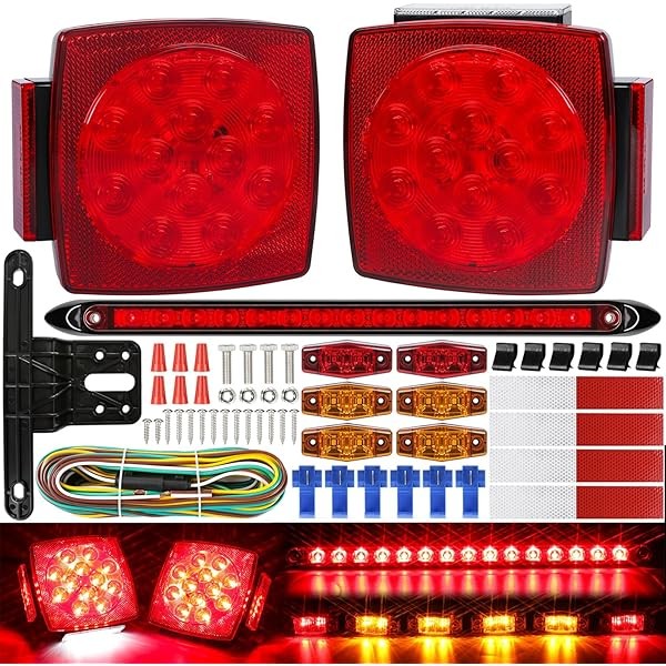 LINKITOM Submersible LED Trailer Tail Light Kit, Super Bright Brake