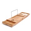 LEGENDARY-YES Natural Bamboo Bathtub Caddy with Extendable Sides Book Tablet