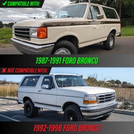 USR 87-91 Bronco Corner Light – Turn Signal Lamps (Left + Right) Pair - Compatible with 1987-1991 Ford Bronco Full Size SUV / F150 F250 F350 / F-150 F-250 F-350 (CLEAR CORNER LIGHTS w/AMBER BULBS)