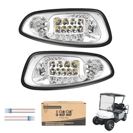10L0L Golf Cart Head Light Kit for EZGO RXV 2008-2015 Gas & Electric Golf Cart - Front Driver Side and Passenger Side Replace 12V Headlights Light Kit Assembly, 3Pin Connector Included