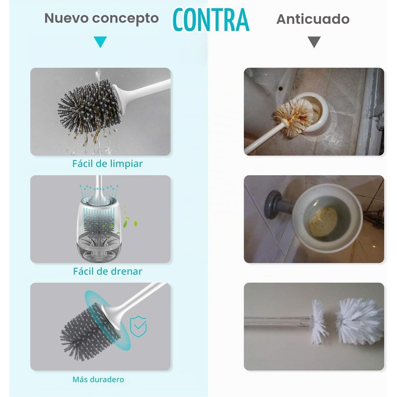 Escobilla de Inodoro de Silicona EWEIMA E005 – Secado rápido