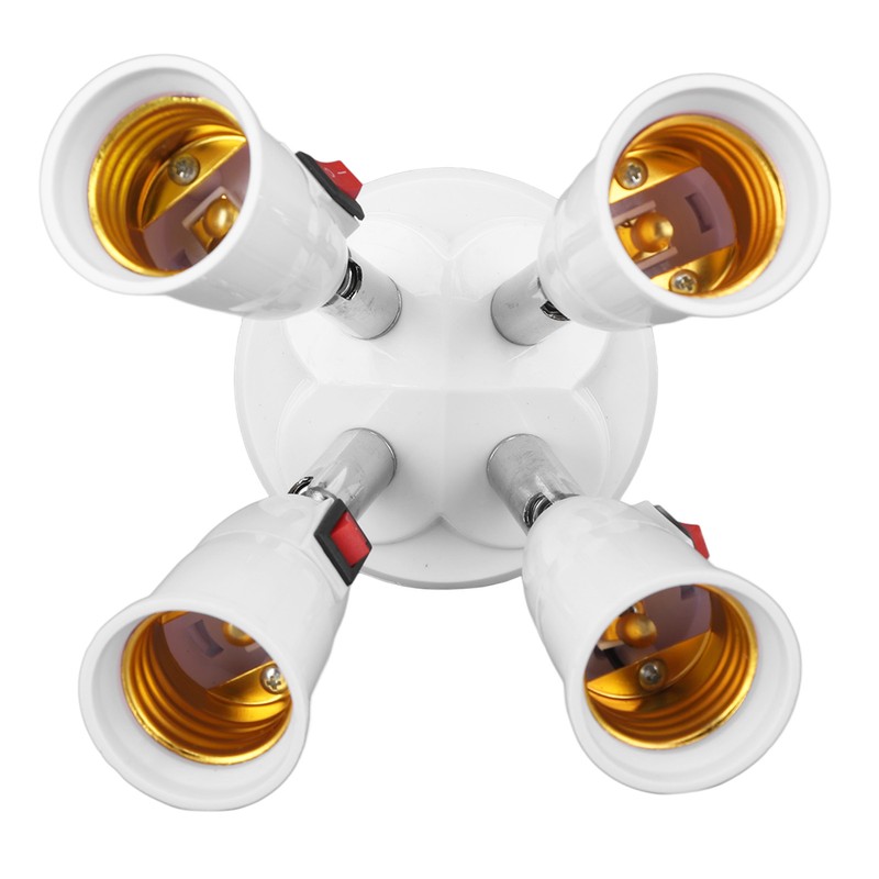 Light Splitter Socket 4 in 1 Bulb Splitter E26 E27