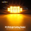 Partsam 5Pcs Flatline Amber Oval Semi Truck 24LED Marker Lights,