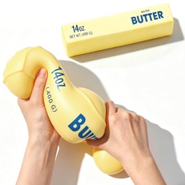 10in Gaint Butter Squishy, 14oz Jumbo Slow Rising Squeeze Stress Balls for Adults Stress Relief Anxiety Relief Office Home Party Favors (1 pcs Big Butter Squishy)
