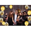 Jonhamwelbor 45th Birthday Balloons 45 Years Black Gold Latex Confetti
