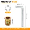 sourcing map 50 Pcs Threaded Insert for Wood, 3/8" -