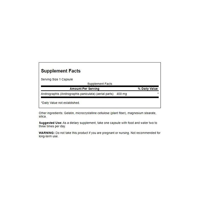 Swanson Full Spectrum Andrographis Paniculata 400 Milligrams 60 Capsules