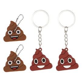 4 Pieces of Poop-Shaped Keychains, Funny Keychains, Creative Keychains, Interesting Keychains, Novelty Keychains