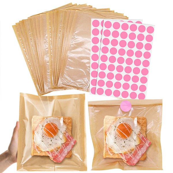 200 ct Heat Sealable Bakery Bags with Window for Cookies