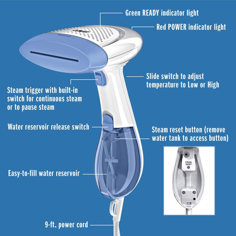 Conair Handheld Garment Steamer for Clothes, ExtremeSteam 1200W, Portable Handheld