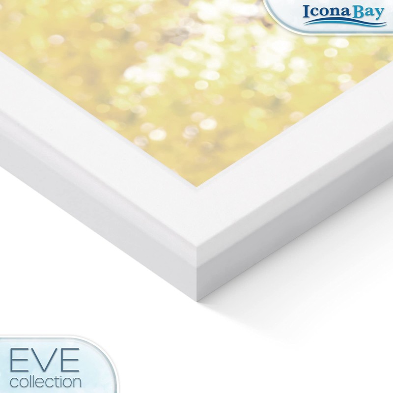 Icona Bay 6x4 Picture Frames (White, 6 Pack), Modern Double-Bevelled