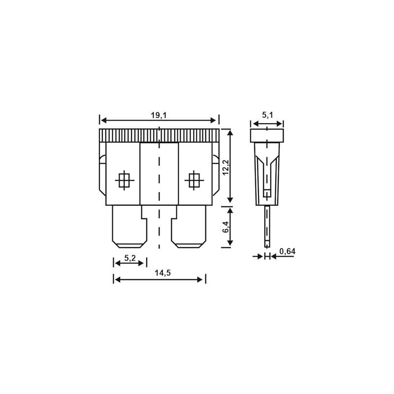 ALCA Flat Fuses 20 Amp Pack of 100 Economy Box