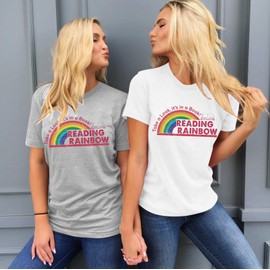 Women Reading Rainbow Shirts Take a Look It's in a Book Shirt Funny Book Lover Gift Shirt Teachers Tee Tops