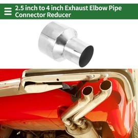 Motoforti 2.5'' OD to 4'' OD Mandrel Exhaust Pipe Adapter Concentric Reducer Car Exhaust Pipe Tubing Piping Adapter 5" Length 201 Stainless Steel Silver Tone