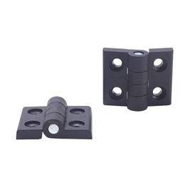 MroMax 2PCS Cabinet Gate Closet Door Hinge 2.24" x 1.81"(LxW) ABS Nylon Door Hinge Folding Hardware Heavy Duty Adjustable Self Closing Hinge Black