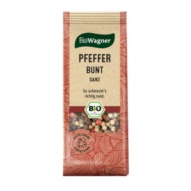 BioWagner - Organic Pepper, Colourful Whole | Ideal for Sauces, Marinades and Vegetables | Natural Organic Ingredients | Recyclable Packaging | 50 g