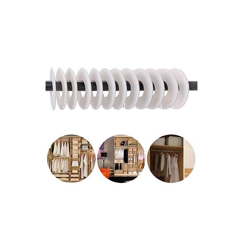 Upstore 20 White Clothes Rack Dividers Round Hangers Closet Dividers
