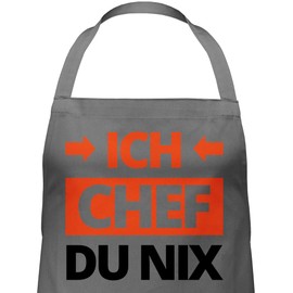 Shirtracer - Apron Gift - Funny - Adult - Ich Chef du nix, 1 anthracite