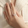 JUSTKIDSTOY Semicolon Ring 925 Sterling Silver Adjustable Open Opal Ring