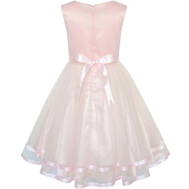 KP26 Flower Girls Dress Blush Belted Wedding Party Bridesmaid Size 10