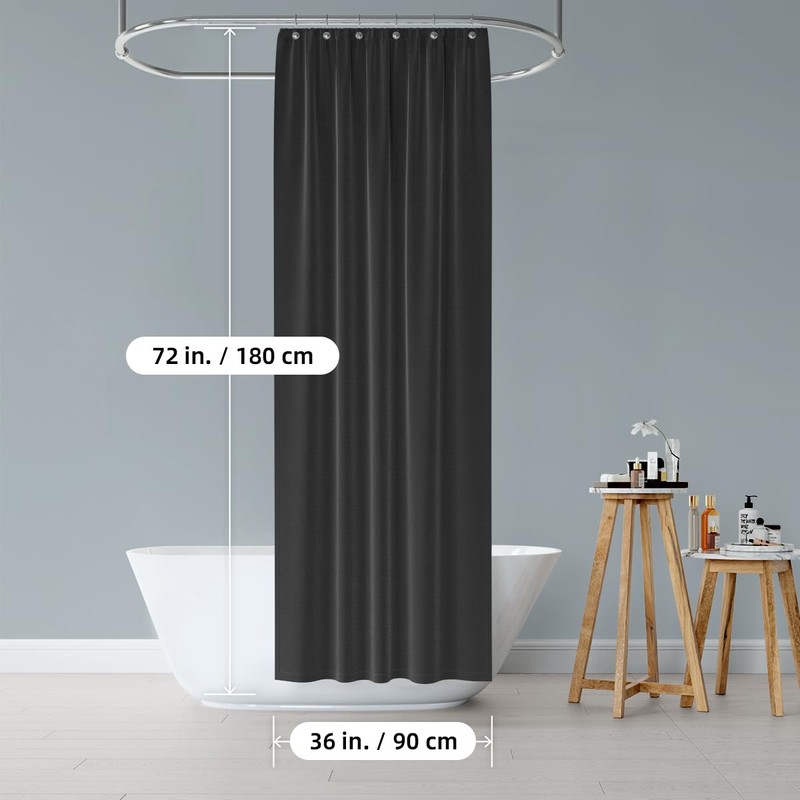 Curoayood Shower Curtain for Bathroom,Machine Washable Light Weight Fabric Woven