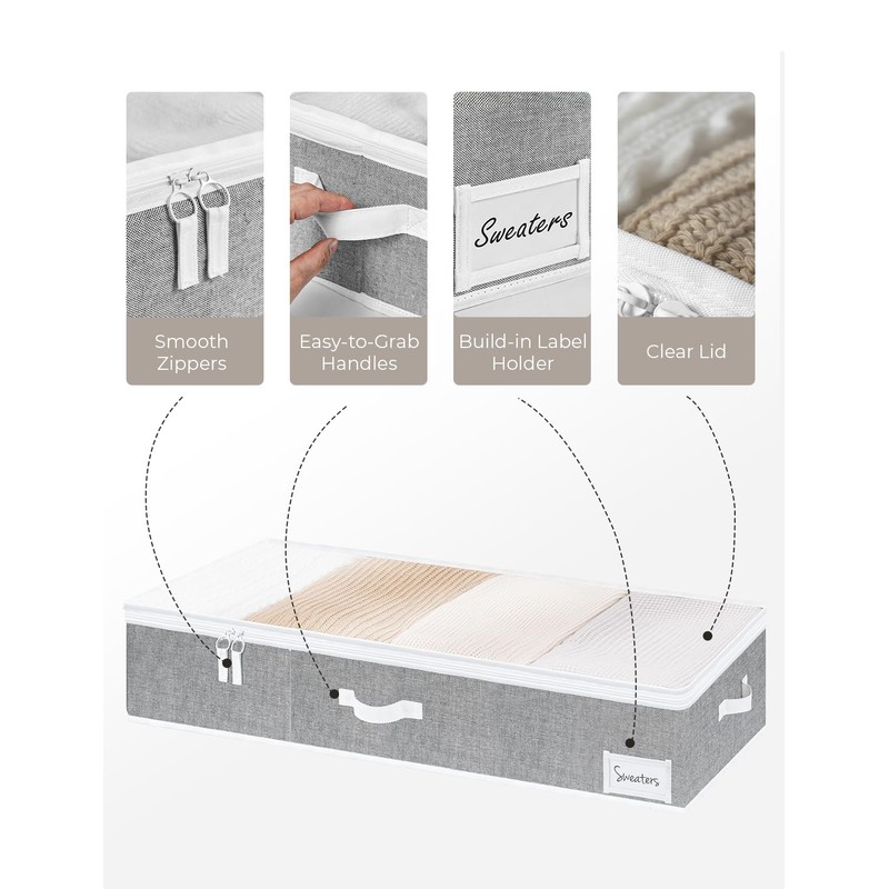 StorageWorks Extra Large Under Bed Storage Containers with Handles and