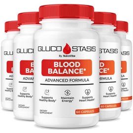 (5 Pack) Gluco Stasis Blood Balance – Premium GlucoStasis Daily Energy and Circulation Support Formula for Natural Flow, Stable Levels & Active Body Support | Easy-toTake Daily Pills (300 Capsules)