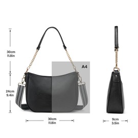 Ashioup Hobo Crossbody Bags for Women Trendy Shoulder Purses PU Retro Handbag with 2 Types Shoulder Straps