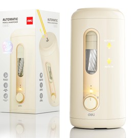 Electric Pencil Sharpener, Fully Automatic Pencil Sharpener for 6.9-10.8mm Colored/Jumbo Pencils, Auto in & Out, Rechargeable Hands-Free Sharpener for Classroom Home Office, Beige