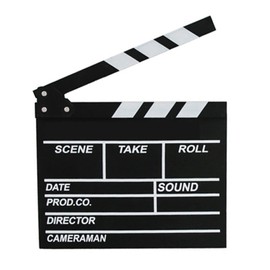 Movie Folding Board 20x20cm Dry Wipe Black Wooden Flap Action Scene Accessories Slate Board for Director Camera Film Studio