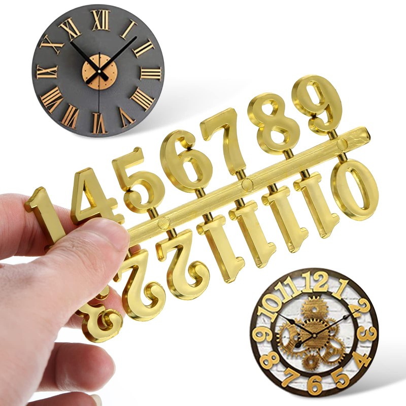 ueslwser 6 Piece DIY Clock Numerals Kit Including Arabic and