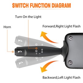 Orle Oko Universal Golf Cart Turn Signal Switch with Horn Button,9-Pin Plug Upgrade Wiring Harness，12V for Club Car EZGO Yamaha