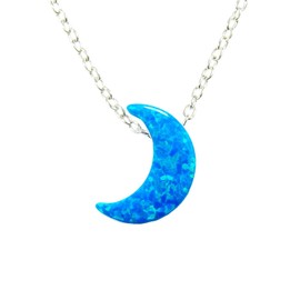 Martinuzzi Accessories Blue Moon Opal Necklace. Half Moon Necklace Crescent Opal Moon Charm Necklace (16)