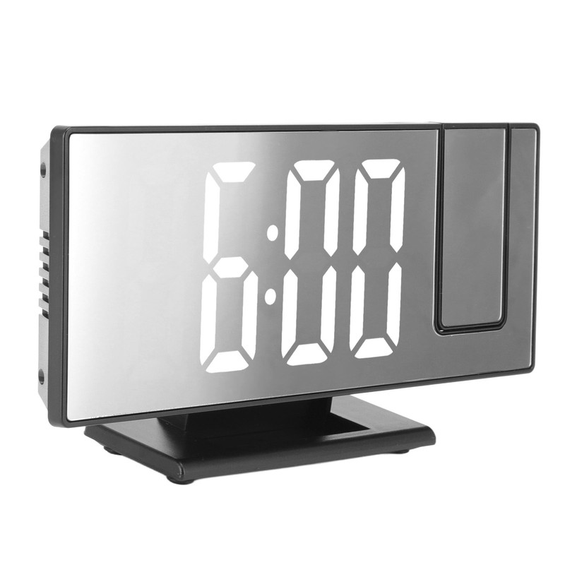 Projection Digital Alarm Clock USB Charging Automatic Dimming LED Mirror