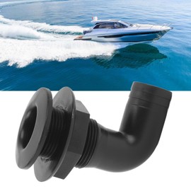 90 Marine Drain Outlet with Check Valve Yacht Bilge Drain Outlet Marine Sewage Outlet E90 Thru Hull FittingMarine Thru Hull Connector Proof Omic Rugged 90 Thru Hull Fitt (Black)