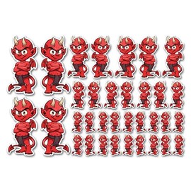 A5 Sticker Sheet Red Devil Vinyl Stickers - Kids Animals Scrapbooking Decoration Label Friend Girls Boys Aesthetic #5383