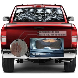 Vintage Horror Skulls Pickup Truck Decals Rear Window, Fantasy Skeleton Picture Automotive Decals and Graphics Rear Window Decals for Trucks, Car Window Decal Sticker 66 x 22 inch