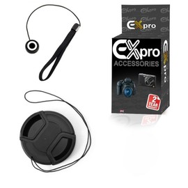 Ex-Pro 77mm Snap-on/Clip on Pinch Lens Cap with Keeper Holder [Elasticated]